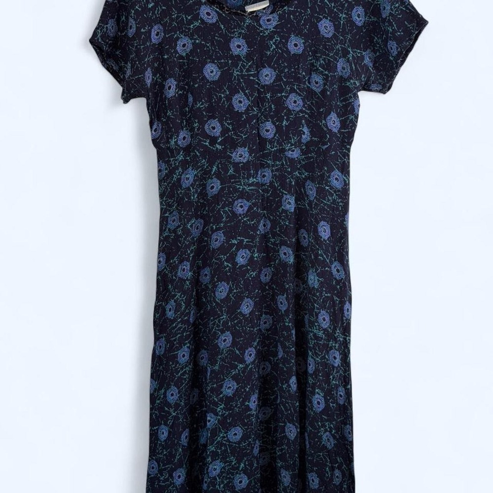 90s VTG Librarian Art Teacher Maxi Dress Floral Size M/L Bohemian Cottagecore